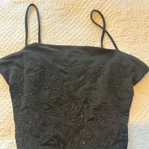 Victoria's Secret Black Sequined Bodysuit